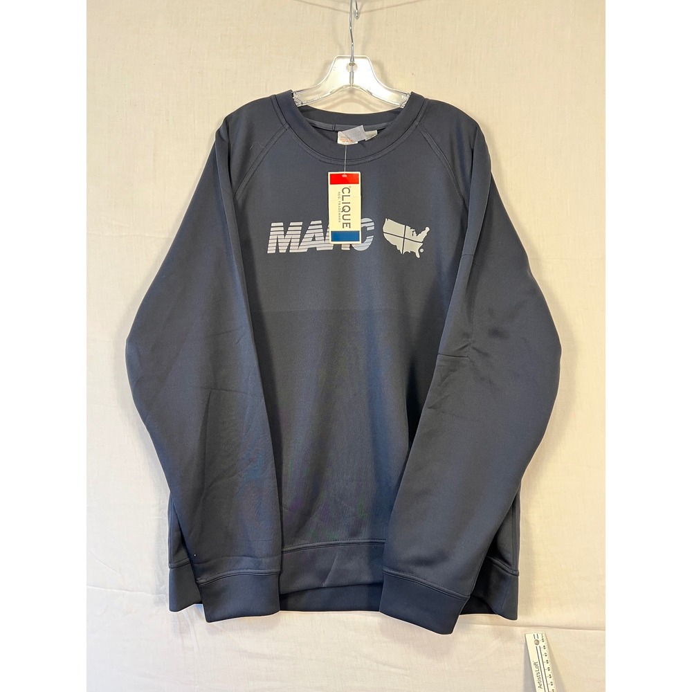 Clique MARC USA Graphic Sweatshirt Navy Blue Raglan Pullover XL NEW